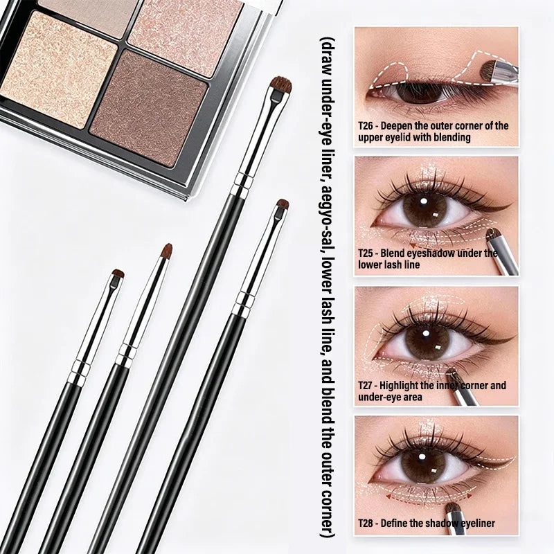 Precision Eye Detail Makeup Brushes – Shadow, Liner & Highlight