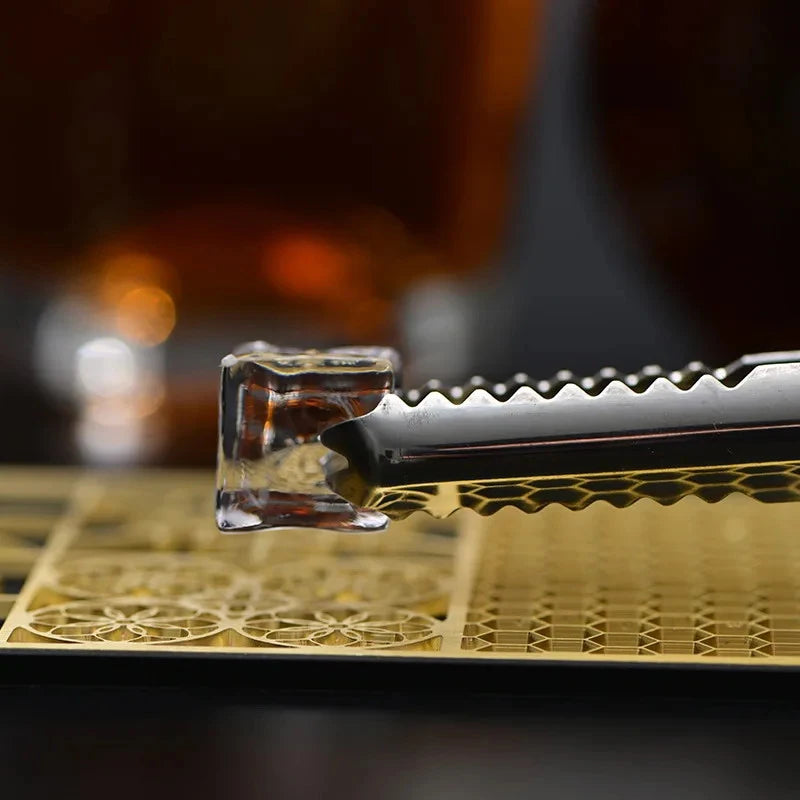 Brass Ice Stamp Mold – Pineapple & Wave Cocktail Ice Tool
