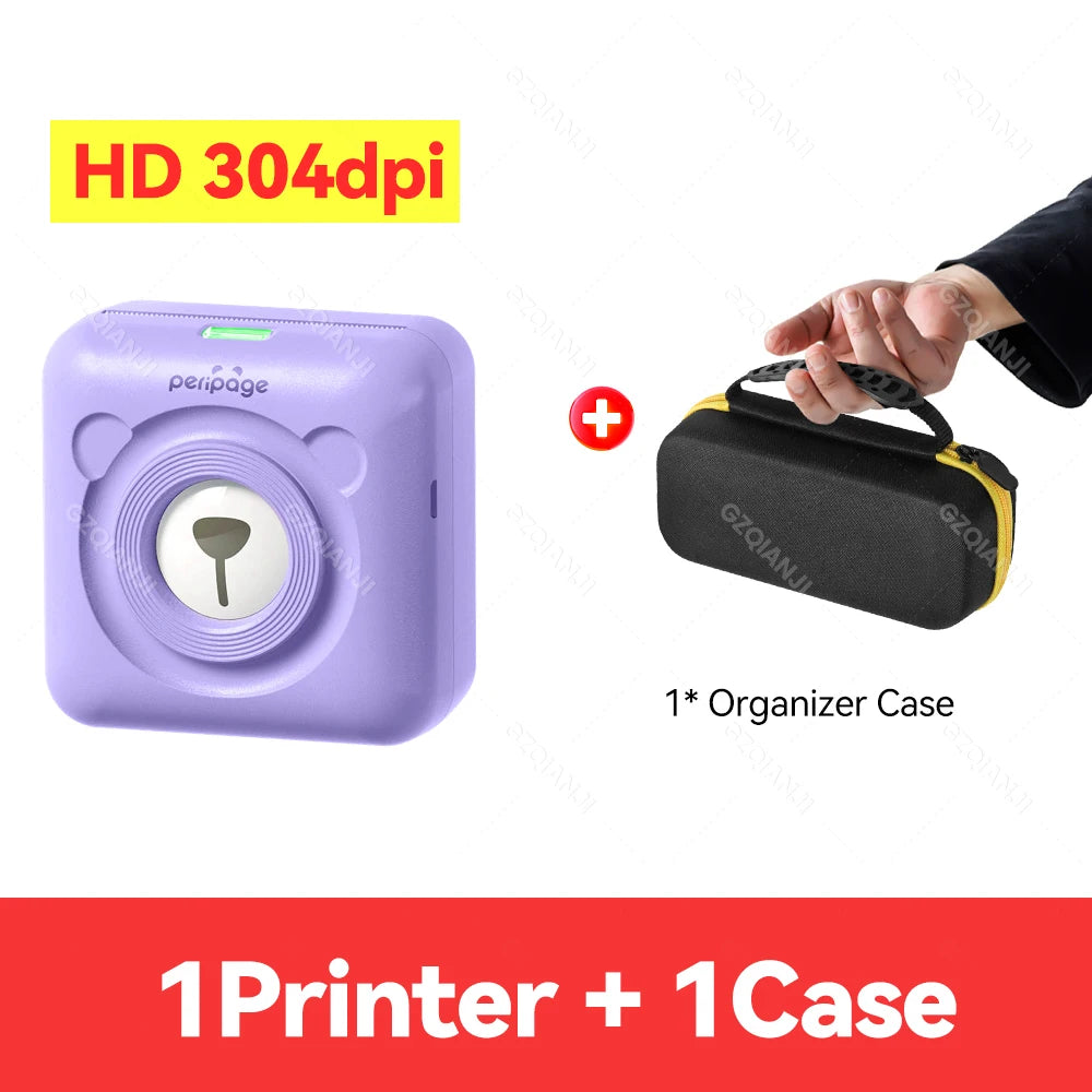 PeriPage A6 Portable Bluetooth Thermal Printer + Carry Bag Portable Thermal Printer PRIMED PE Add 1Case