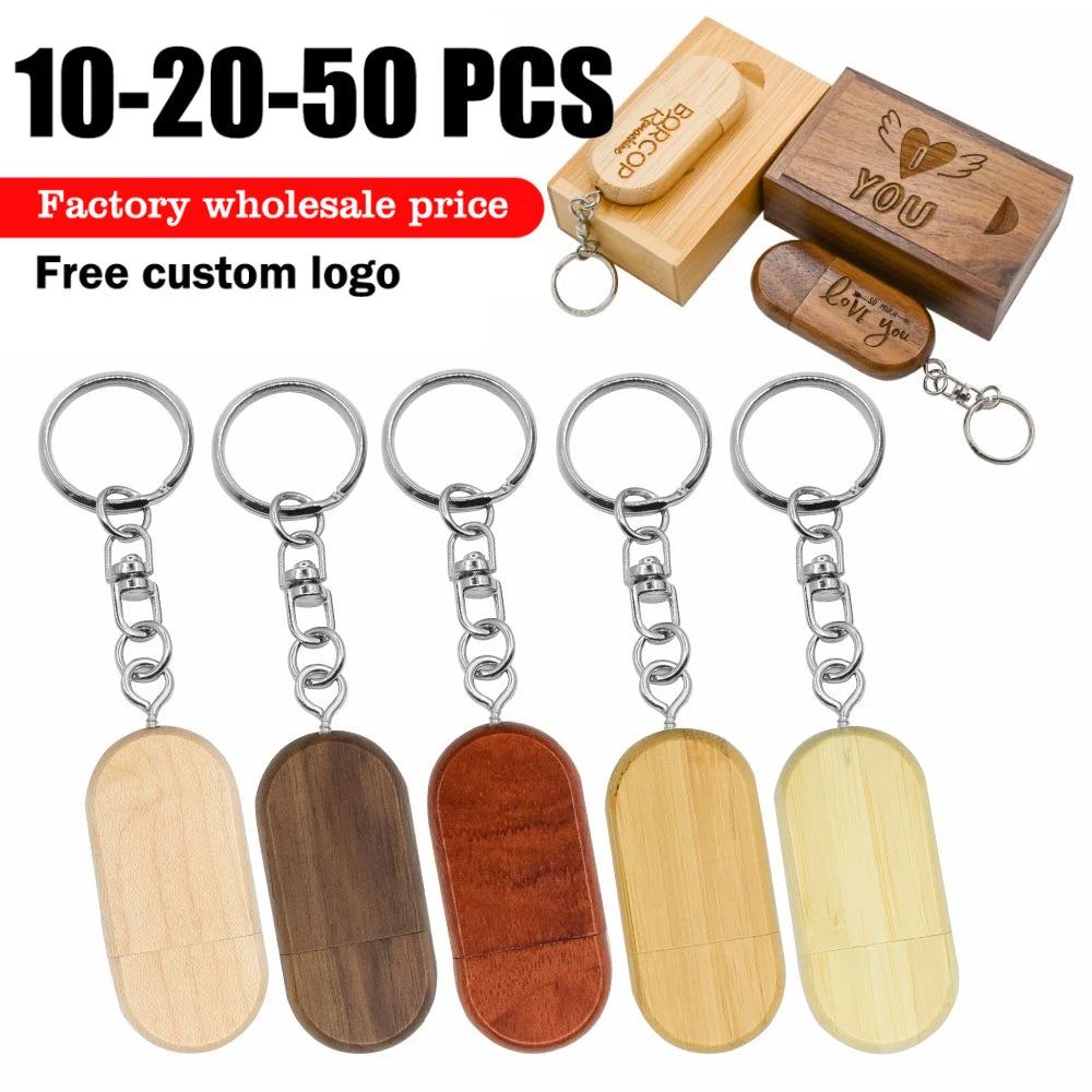 Wooden USB Flash Drive 8–32GB Custom Logo Bulk | 10/20/50 Pcs USB Flash Drive PRIMED