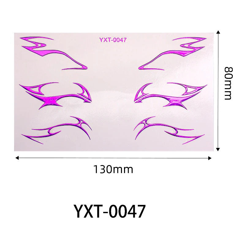Purple Red Metallic Eye Makeup Stickers | Temporary Tattoo