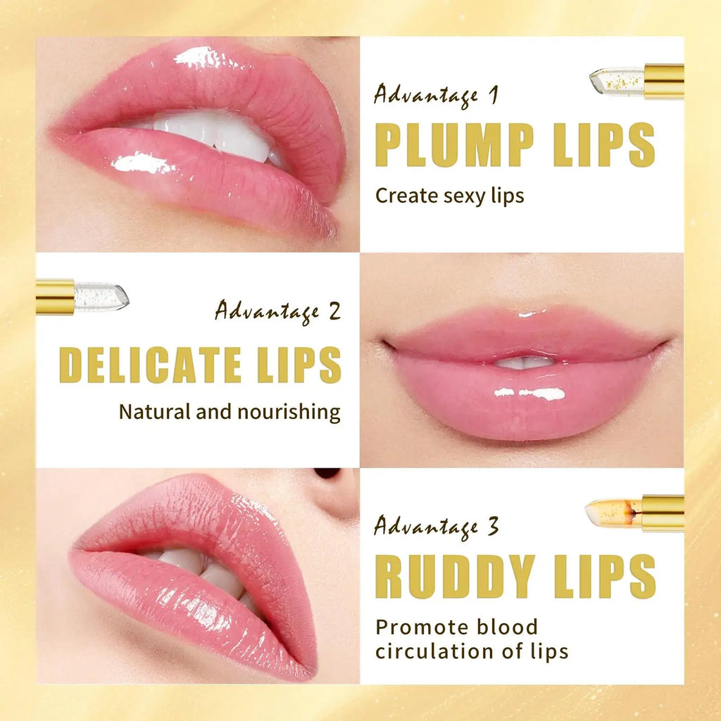 Hello Kiss Gold Foil Color-Change Plumping Lip Balm | Vegan Color Change Lip Balm PRIMED