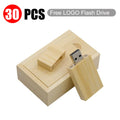 30-Pack Custom Logo Wooden USB Flash Drives 32/64/128GB USB Flash Drive PRIMED bamboo-box 8 GB