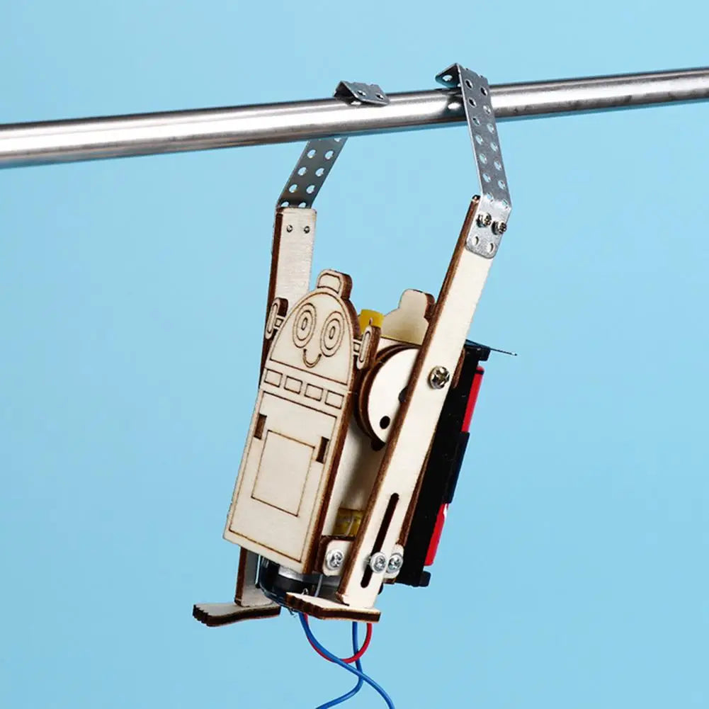 Wooden DIY Electric Rope Climbing Robot STEM Kit for Kids DIY STEM Robot Kit PRIMED