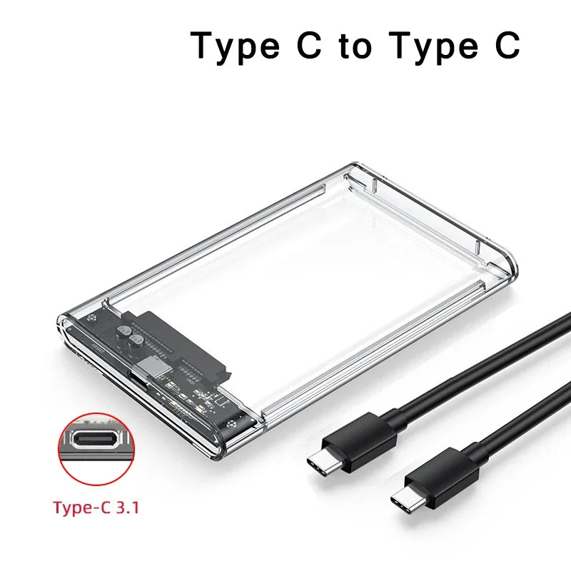 2.5" SATA USB 3.0 HDD Enclosure | 5Gbps SSD External Case HDD Enclosure PRIMED USB C-USB C