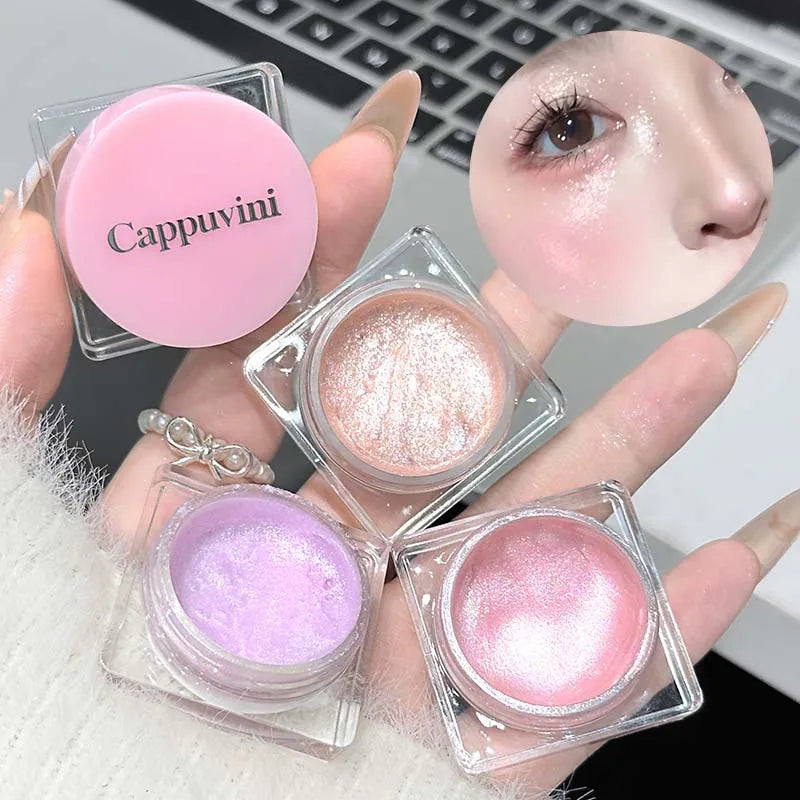 Cappuvini Diamond Highlighter Gel – Glitter Liquid Eyeshadow Liquid Highlighter PRIMED