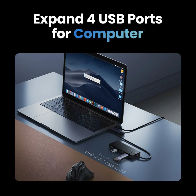 UGREEN USB-C Hub 10Gbps 4-Port USB 3.2 Gen 2 Adapter USB-C Hub PRIMED