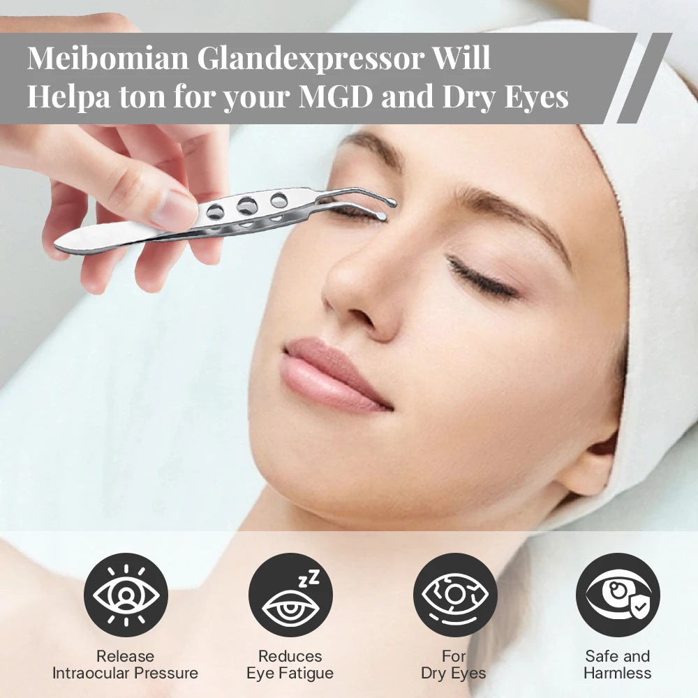 Stainless Steel Eyelid Massage Forceps | Meibomian Compressor