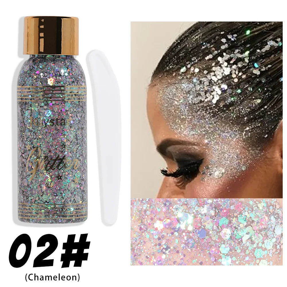 Waterproof Glitter Body Gel – Face, Eye & Nail Art Makeup
