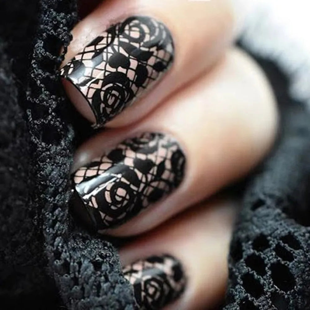 Nail Foil Transfer Stickers – Lace, Leopard & Stripe Designs