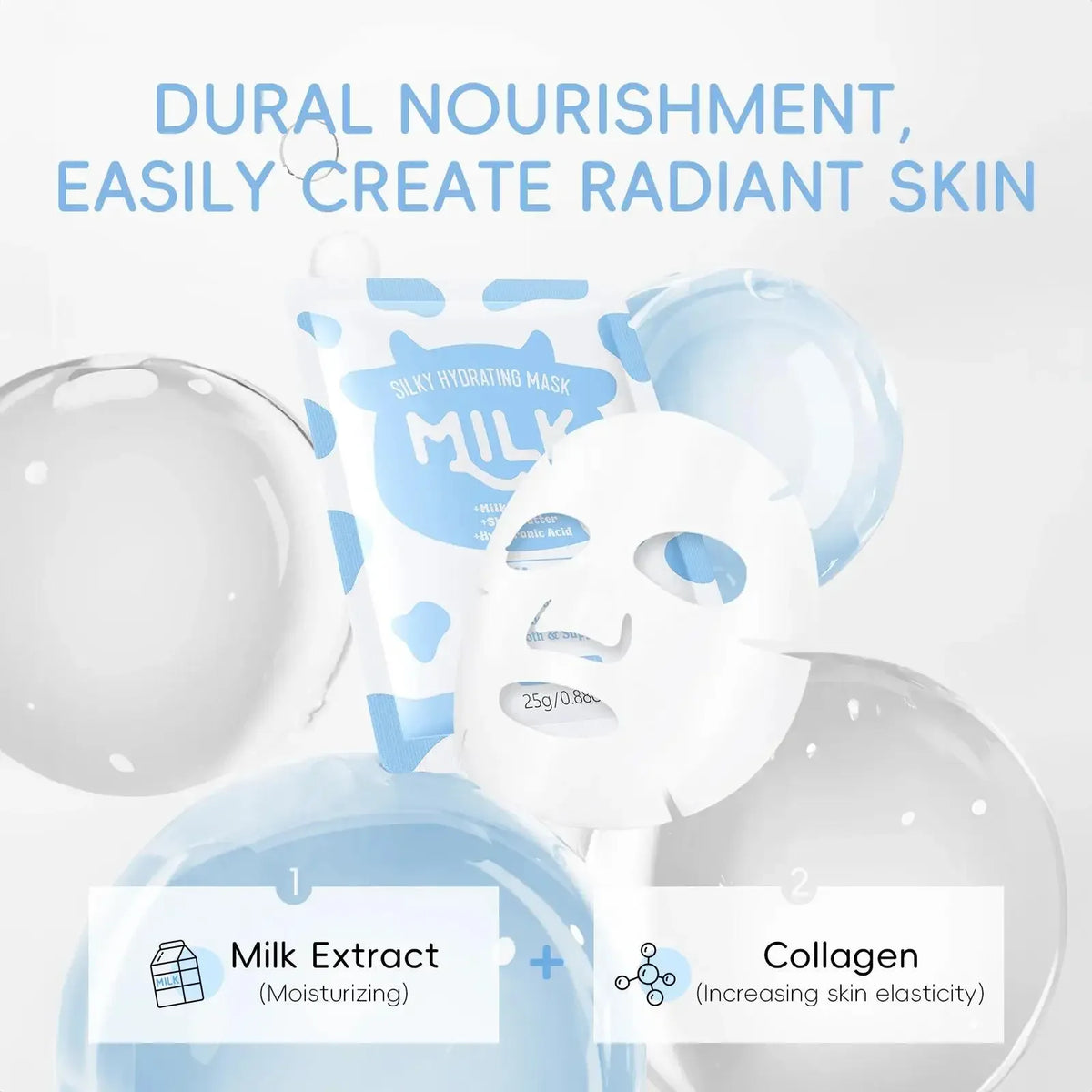 LAIKOU Milk Collagen Face Mask 25g | Deep Moisturizing Sheet Face Mask PRIMED
