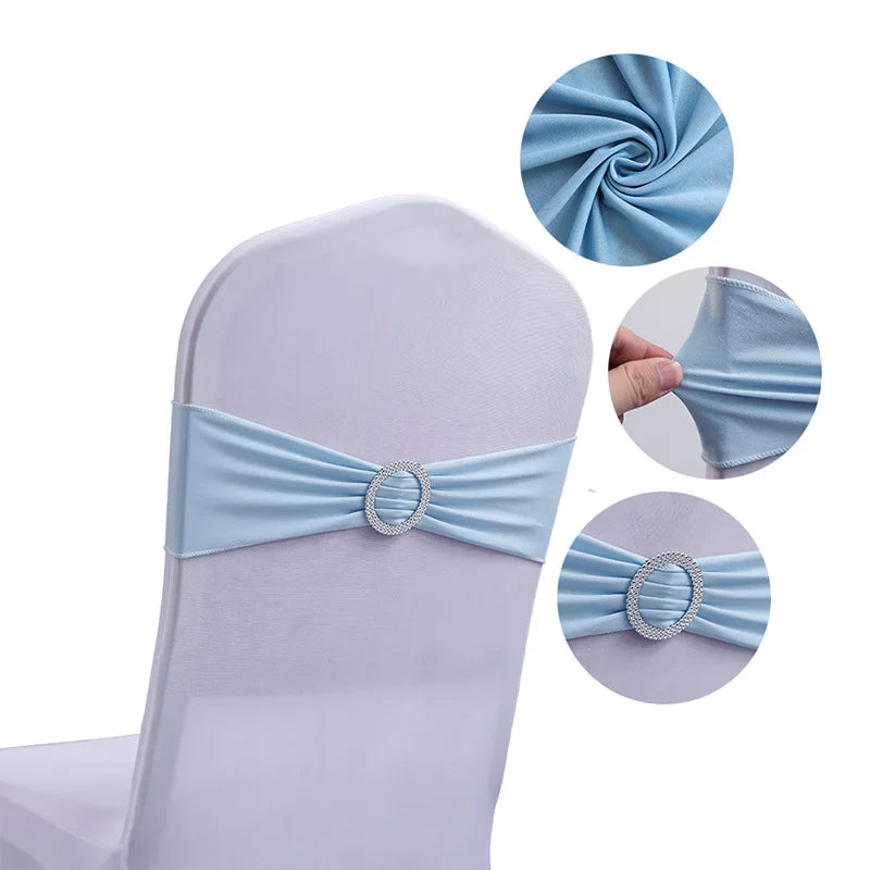 10 Pcs Spandex Chair Sashes with Buckle Slider | Wedding Décor
