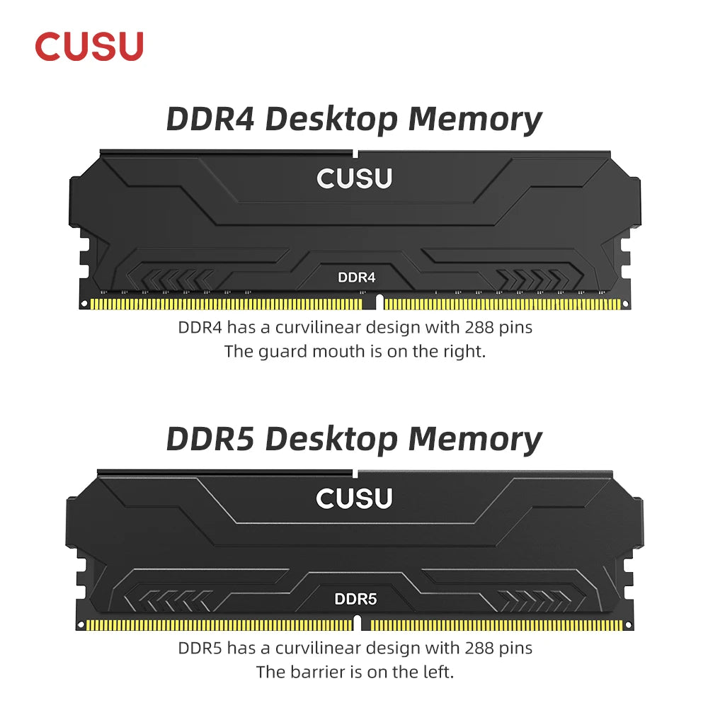 CUSU DDR4 DDR5 Desktop RAM 8GB 16GB 3200–6400MHz UDIMM Desktop RAM PRIMED