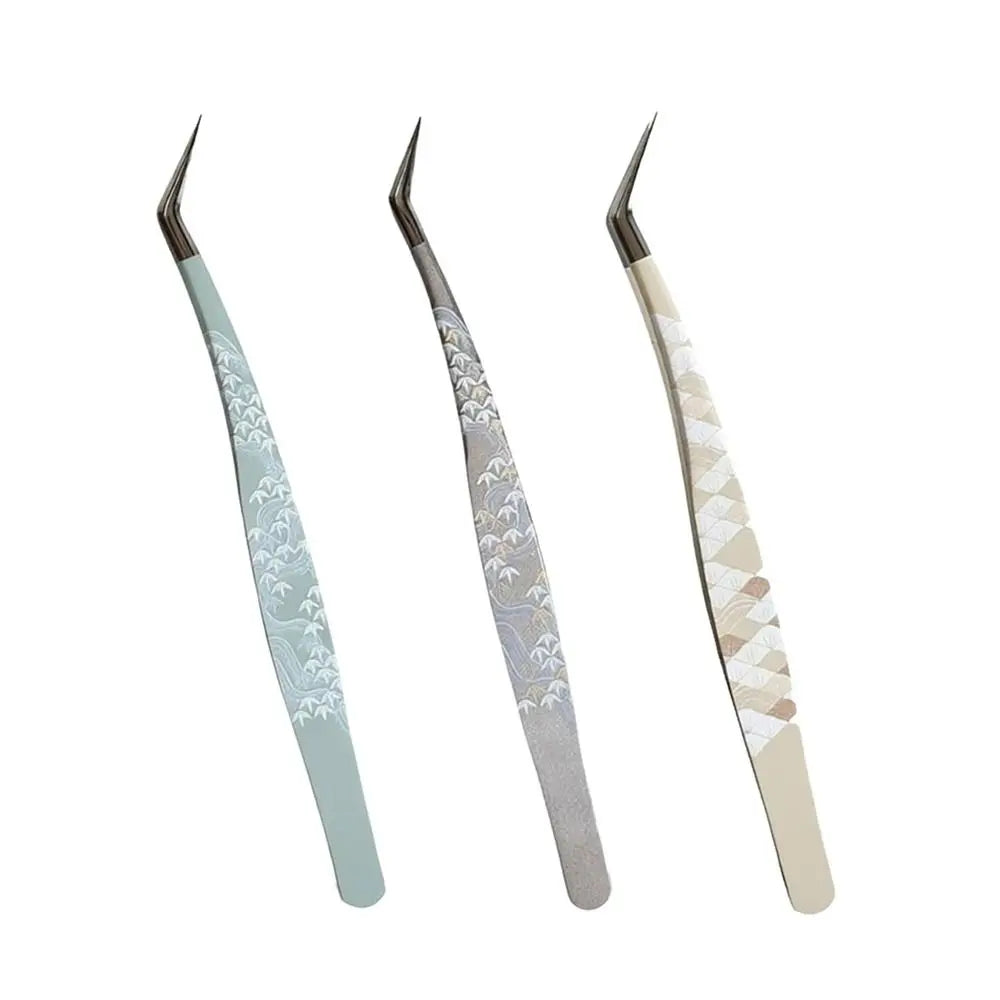 Curved Stainless Steel Eyelash Tweezer – Anti-Static Precision Eyelash Tweezer PRIMED