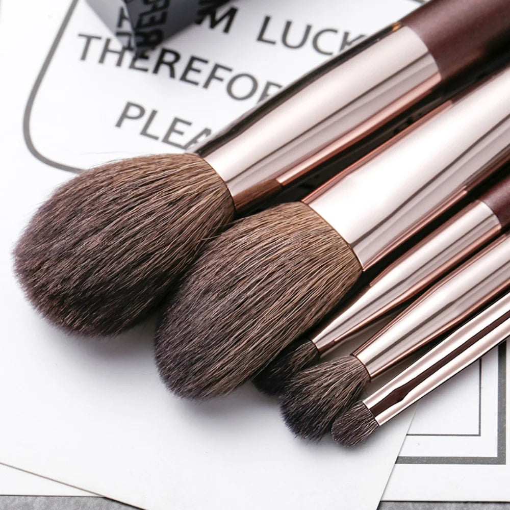 5-Piece Travel Makeup Brush Set – Goat Hair & Wood Handle