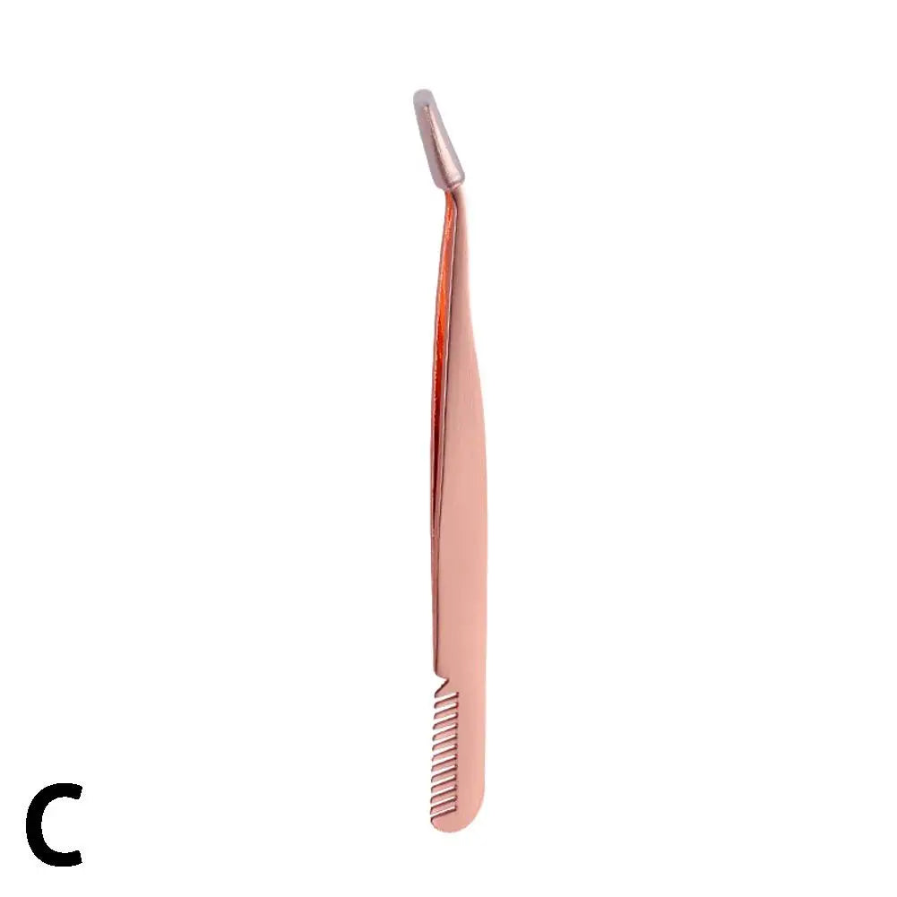 Stainless Steel Eyelash Extension Tweezers Curved & Straight