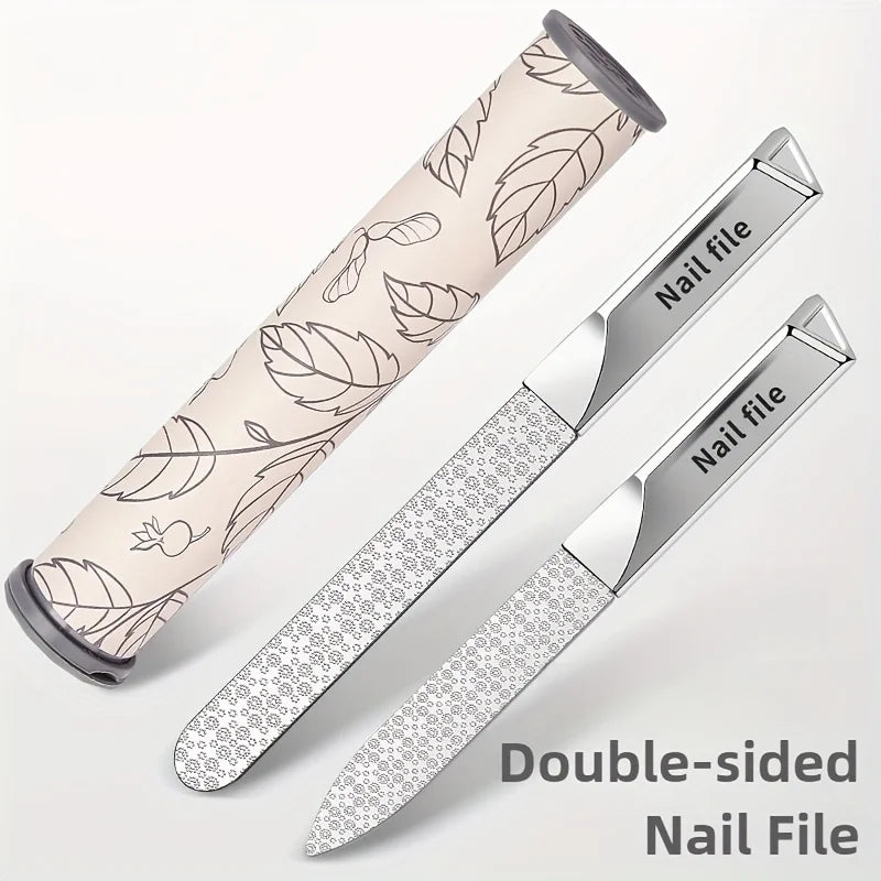 Ouriner 2-Piece Double-Sided Stainless Steel Nail File Set Nail File Set PRIMED