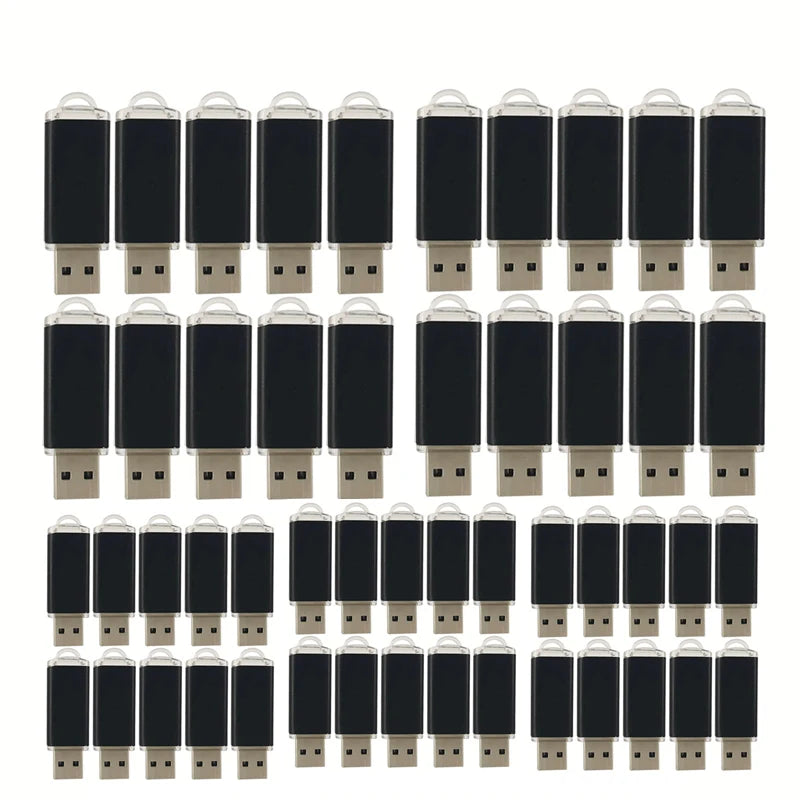 50-Pack Metal USB Flash Drives 1–64GB | Free Custom Logo USB Flash Drive PRIMED black-L 1GB-50PCS