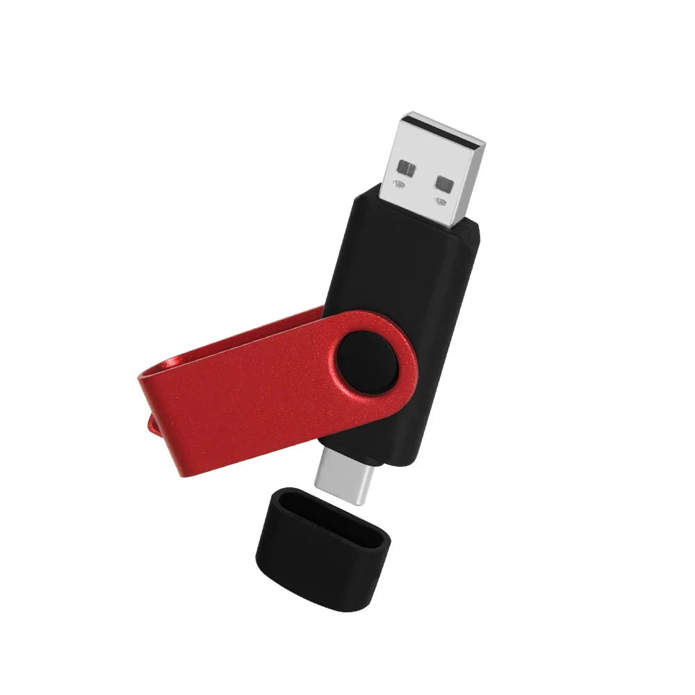 Type-C OTG USB Flash Drive 2-in-1 | 16GB to 128GB Pen Drive USB Flash Drive PRIMED 128GB red-black