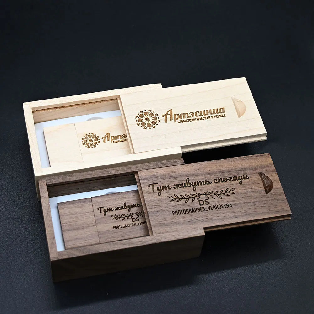 30-Pack Custom Logo Wooden USB Flash Drives 32/64/128GB USB Flash Drive PRIMED