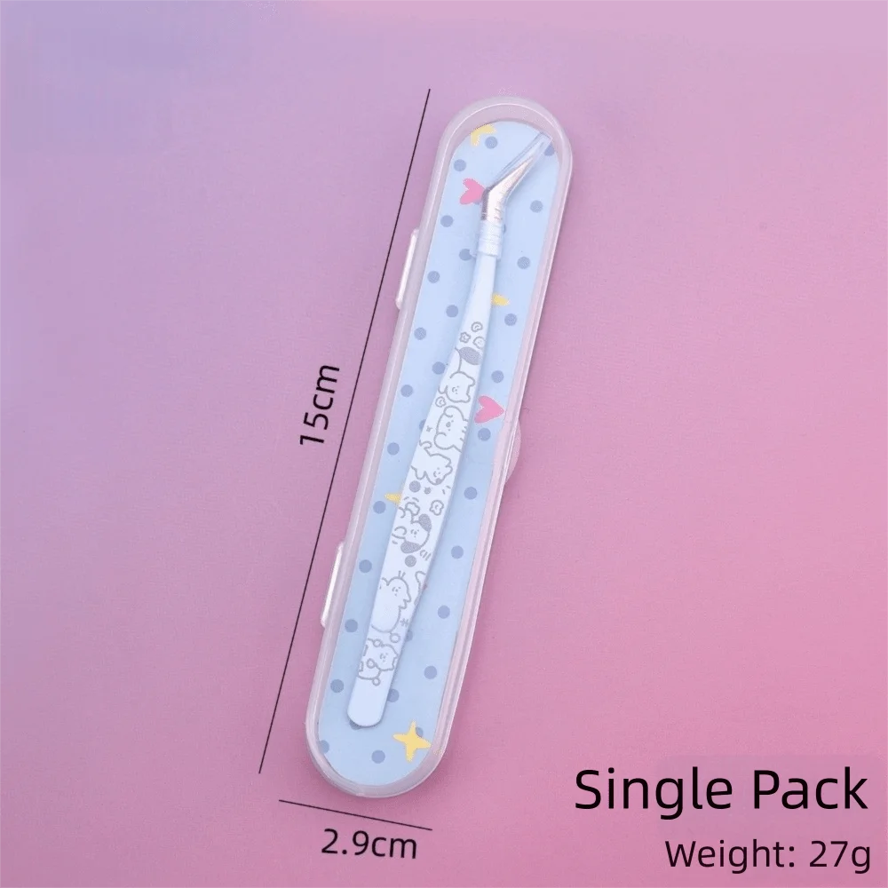 Cartoon Eyelash Extension Tweezers – Stainless Steel Lash Tool Eyelash Tweezers PRIMED Blue-Type A 1