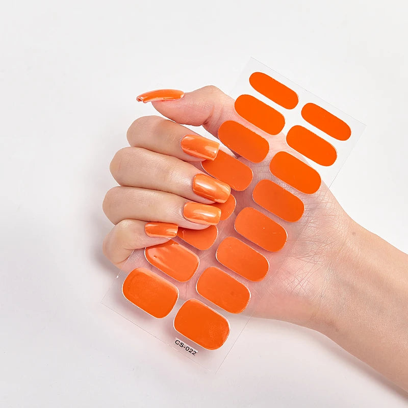 Semi-Cured Gel Nail Wraps Full Cover Stickers – 16pc Set