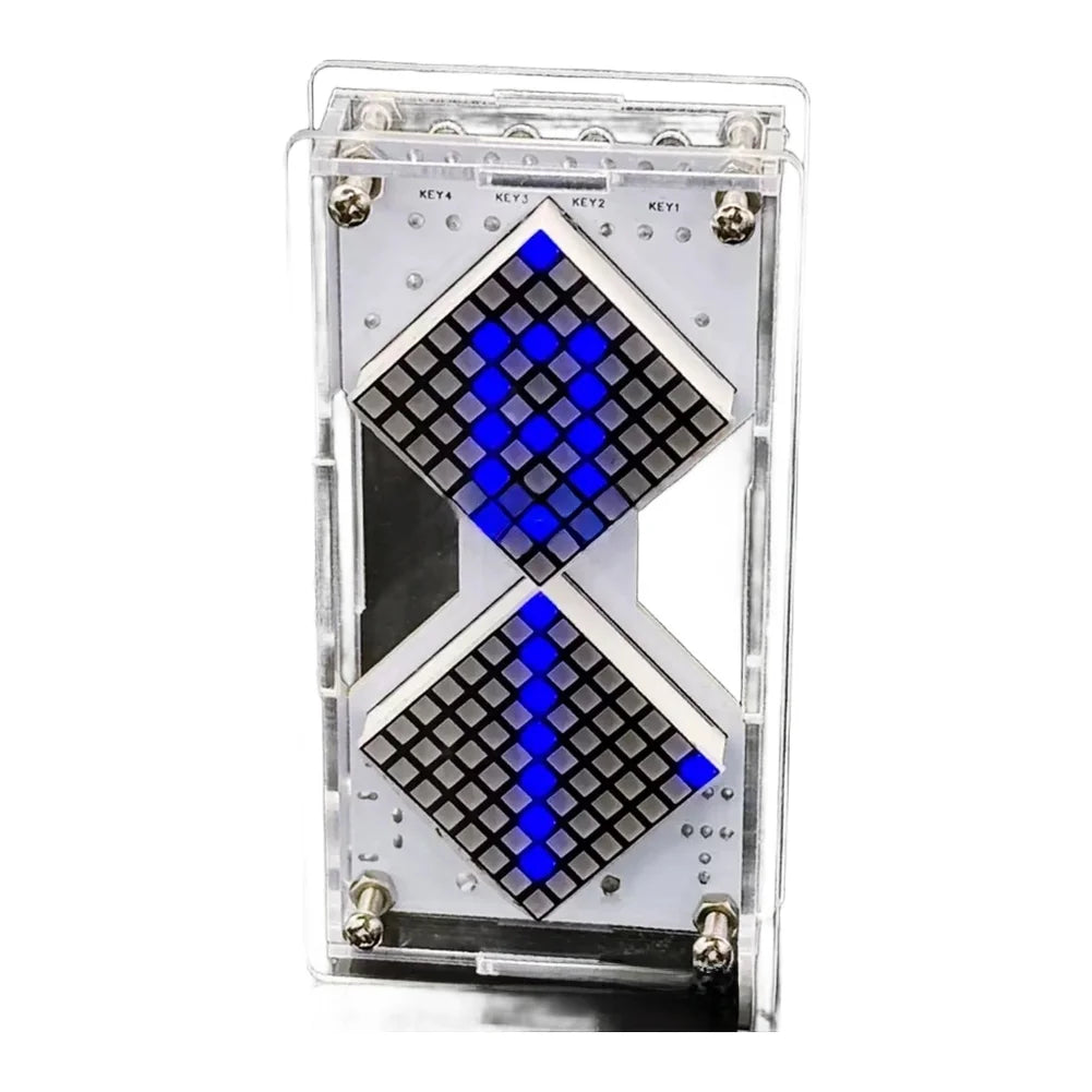 LED Matrix Hourglass DIY Kit | Gravity Sensor Timer YH-962 DIY Electronics Kit PRIMED Blue China Mainland 220V-240V EU Plug
