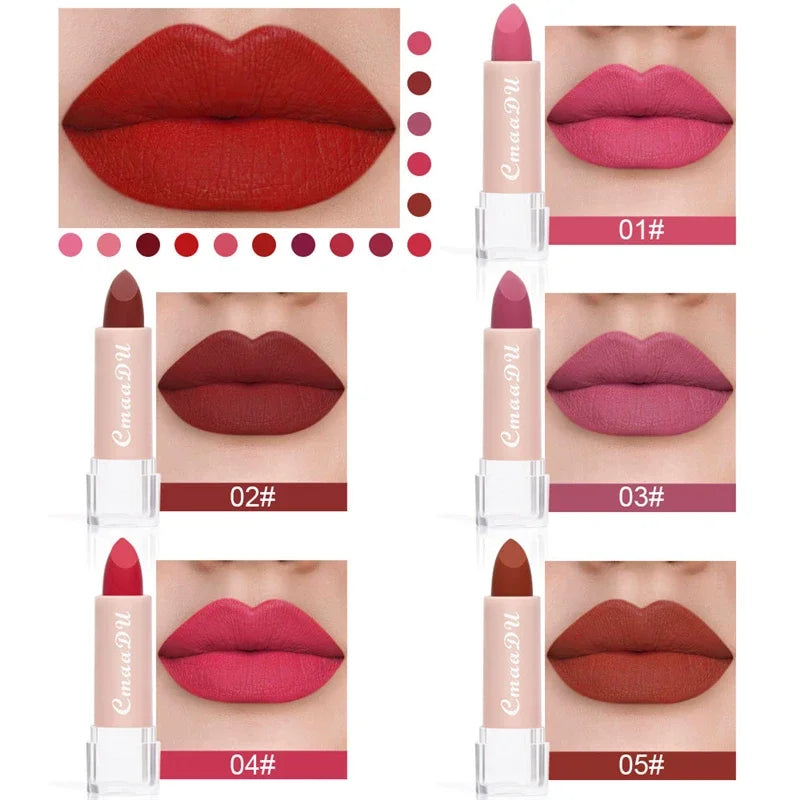 Velvet Matte Lipstick – Long-Lasting Waterproof, 15 Shades