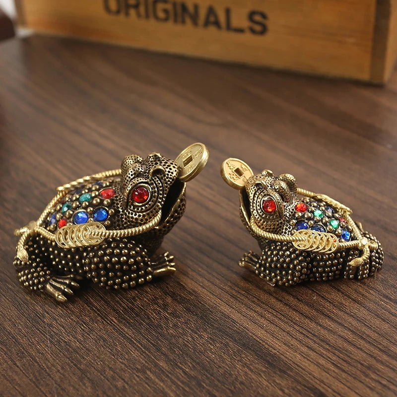 Feng Shui Money Toad Brass Ornament – Lucky Wealth Decor