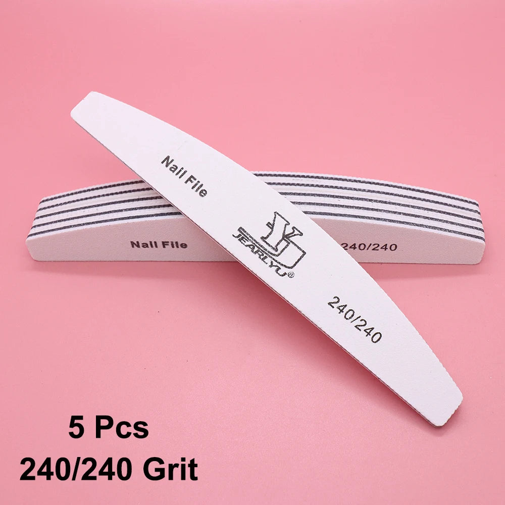 Professional Nail Buffer Files 80–240 Grit | 5/10 Pcs Set