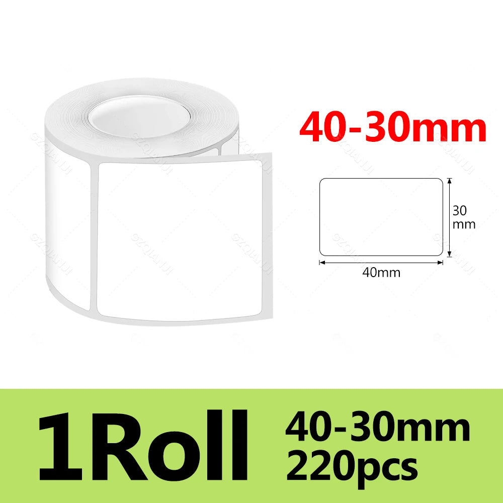 Waterproof Thermal Label Sticker Roll for Marklife P50 Printer Thermal Label Roll PRIMED 1Roll WH40-30mm