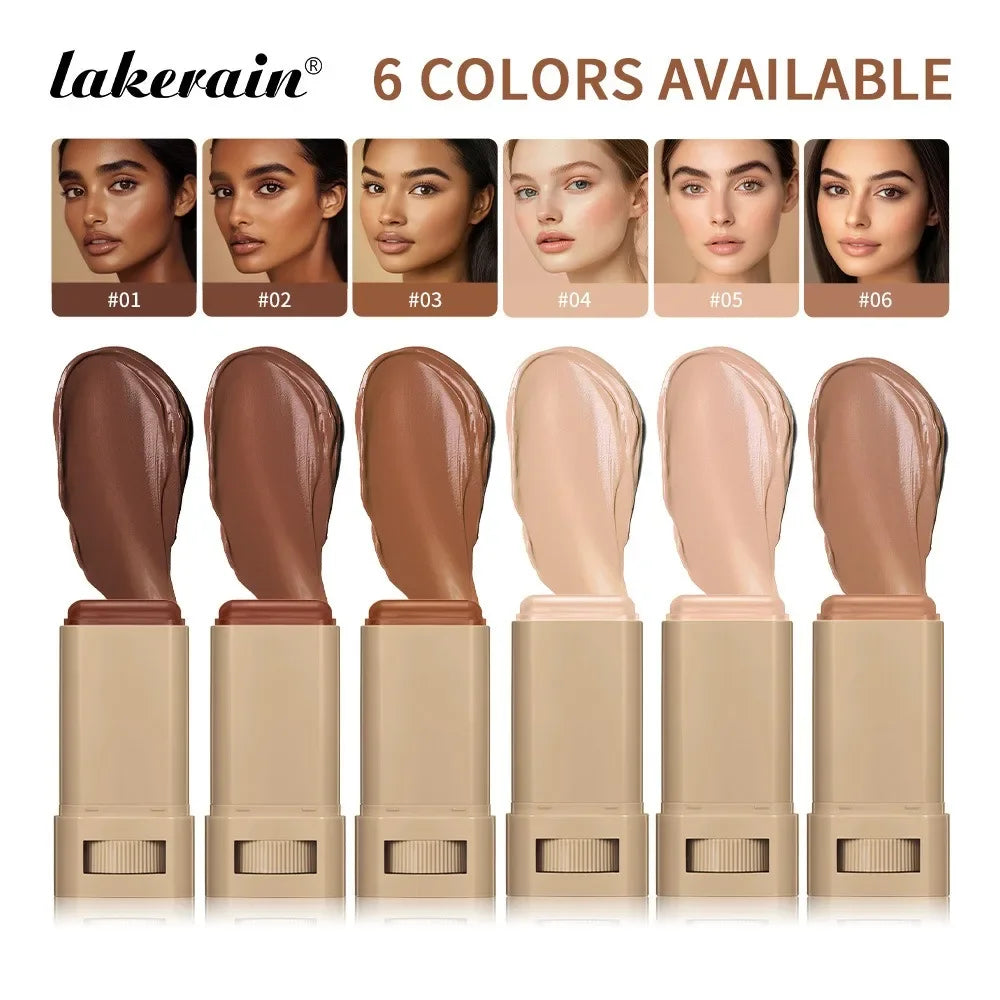 6-Color Tinted Foundation Stick – Matte Full Coverage Concealer