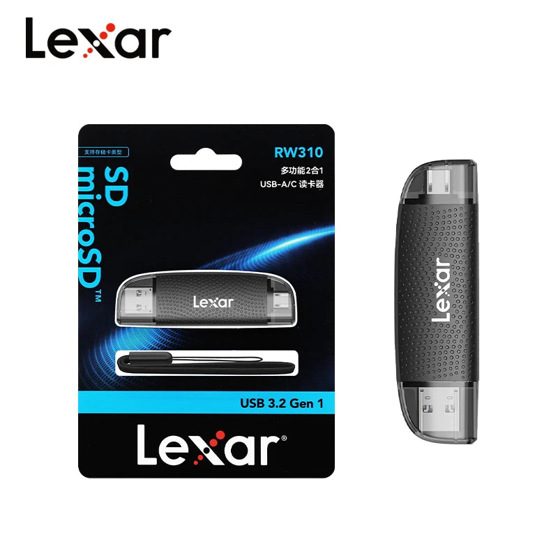 Lexar 2-in-1 USB-C SD & MicroSD Card Reader | 205MB/s USB Card Reader PRIMED