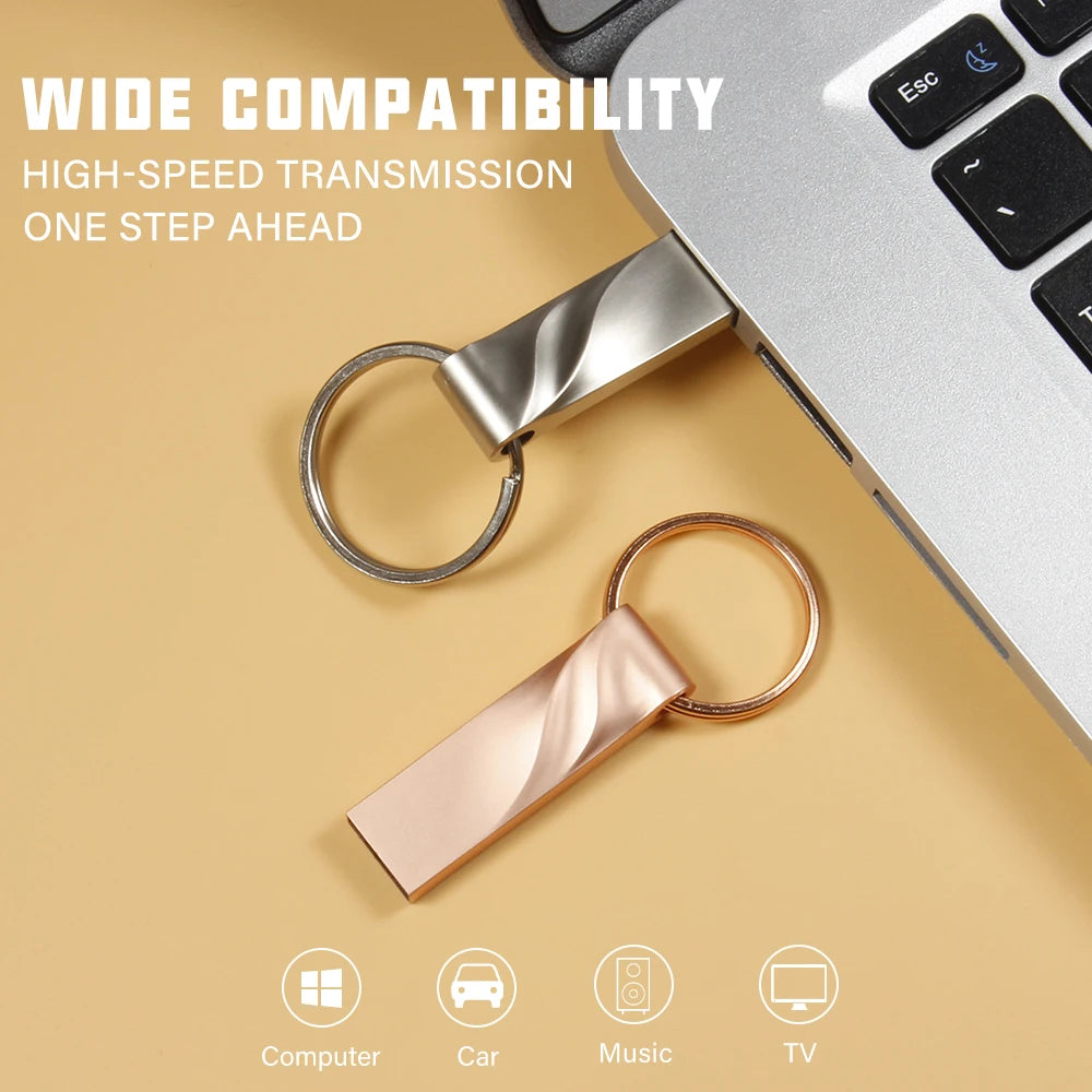 JASTER Metal USB 3.0 Flash Drive 8GB–128GB Gold Mini Pen Drive USB Flash Drive PRIMED