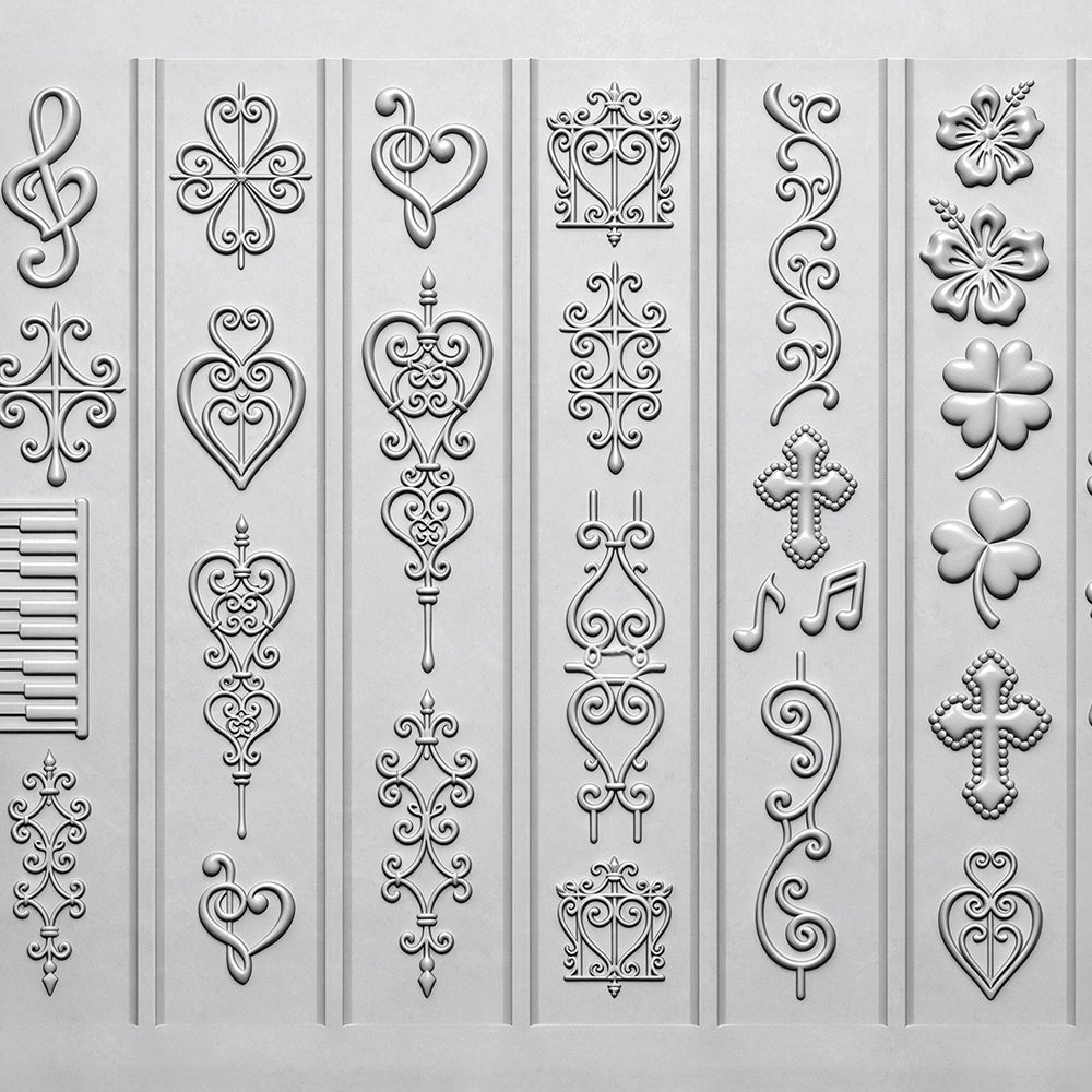 Y2K Flower Bow Nail Art Silicone Molds – Retro Hearts & Floral