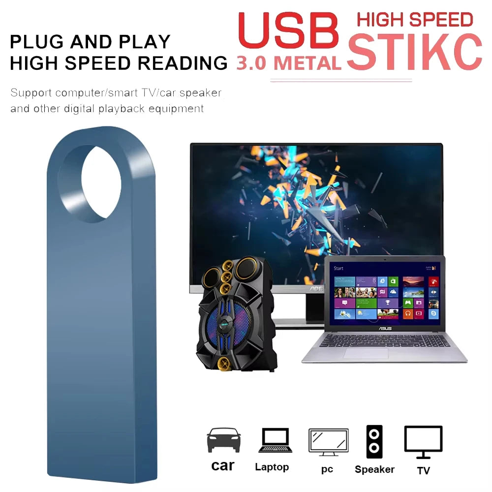 JASTER Metal USB 3.0 Flash Drive 16GB–128GB Mini Pen Drive USB Flash Drive PRIMED