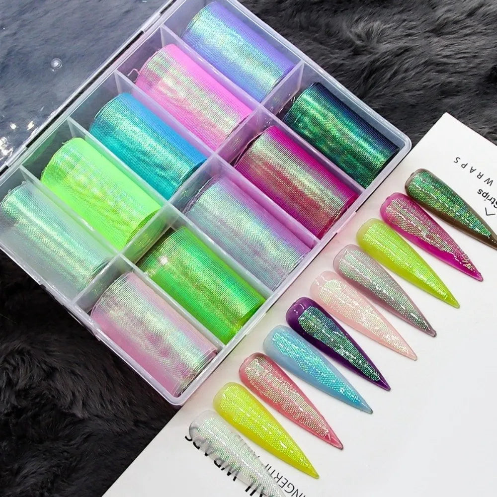 Mermaid Scale Nail Foils – 3D Fish Scale Transfer Stickers DIY Nail Art Foil PRIMED