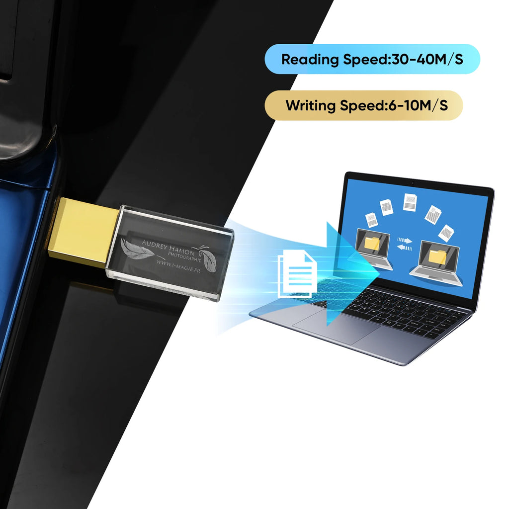 JASTER Crystal USB Flash Drive | Custom Logo Gift 4GB–64GB Crystal USB Flash Drive PRIMED