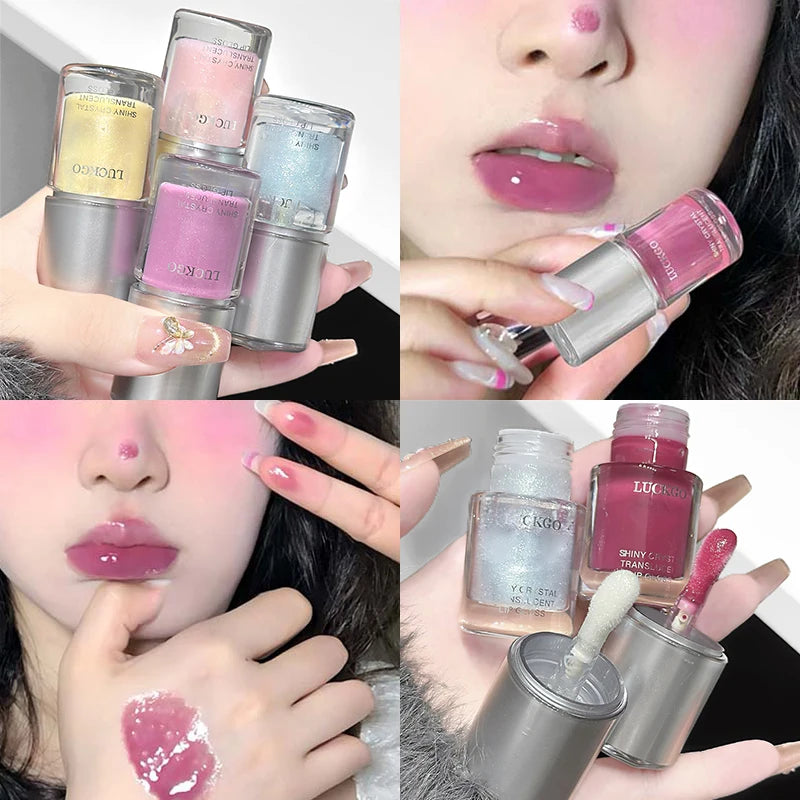 Crystal Clear Lip Gloss Oil – Mirror Shine, Hydrating Glaze Lip Gloss Oil PRIMED