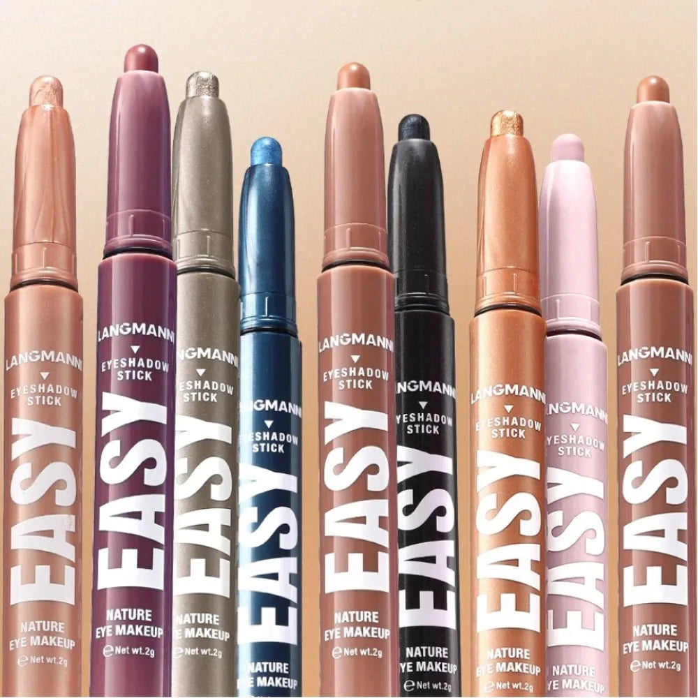12-Color Waterproof Pearly Eyeshadow Stick – Glitter & Matte Eyeshadow Stick PRIMED
