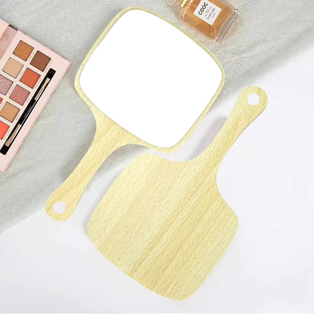 Wooden Handheld Mirror – Salon, Barber & Home Use