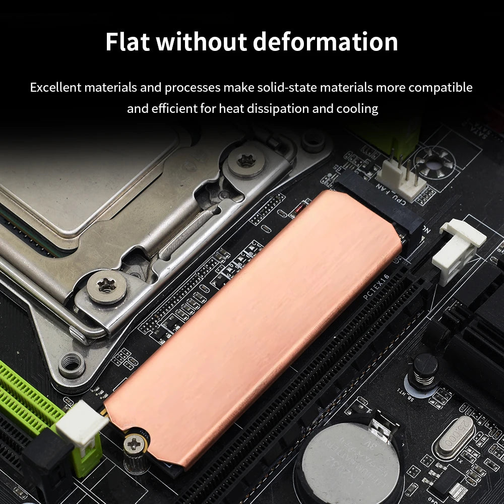 TISHRIC M.2 2280 SSD Heatsink – Copper & Graphene Thermal Pad SSD Heatsink PRIMED