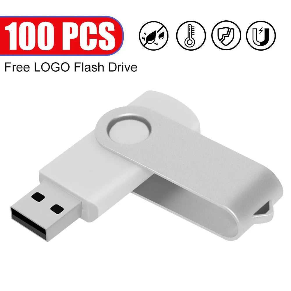 100-Pack Custom Logo USB Flash Drives 128MB–16GB | Bulk USB Flash Drive PRIMED 512M White China Mainland