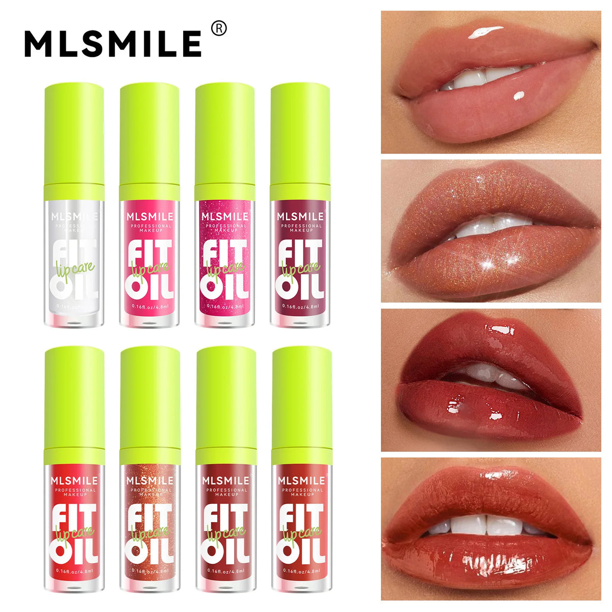 MLSMILE Hydrating Lip Oil Gloss – Pearlescent Mirror Plump Lips Lip Oil Gloss PRIMED