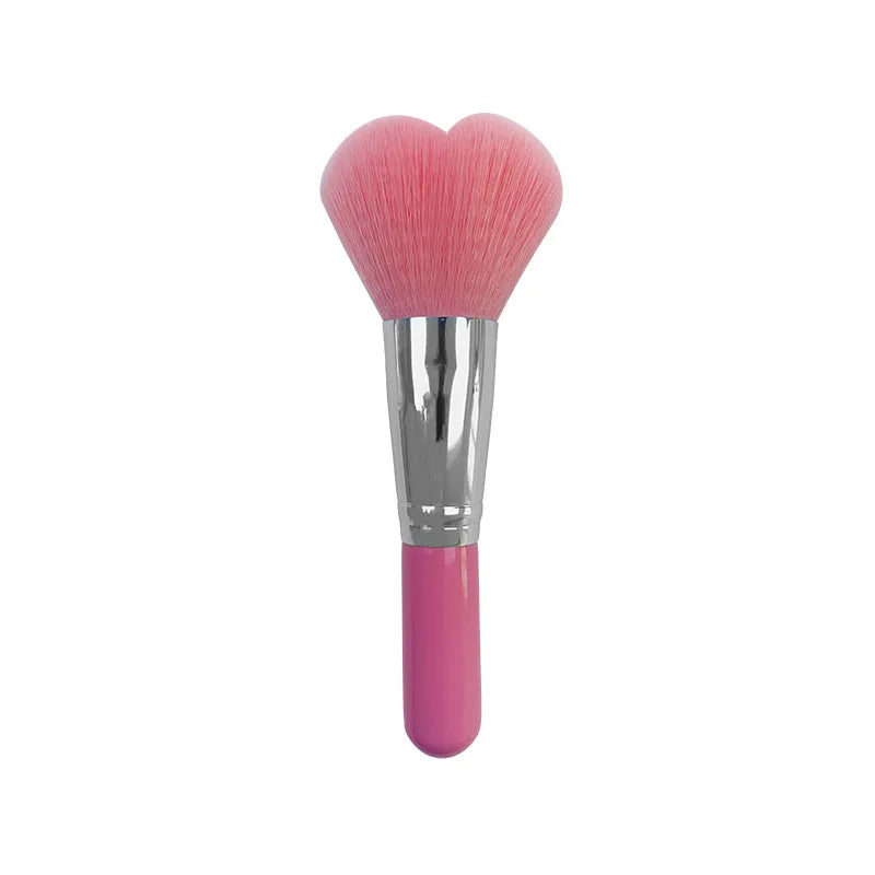 Love Shape Blush & Loose Powder Brush – Soft Wool Fiber