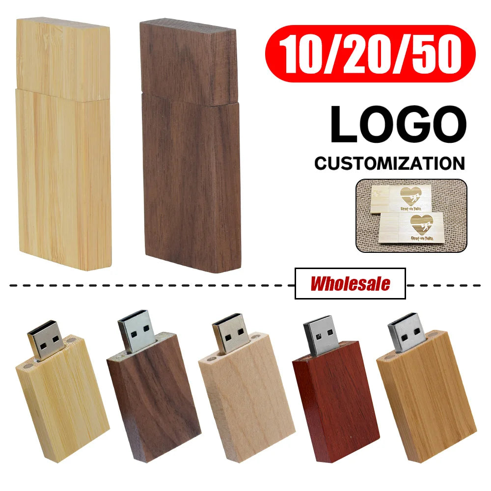 Custom Engraved Wooden USB Flash Drive 4GB–128GB | Bulk Gift Custom USB Flash Drive PRIMED