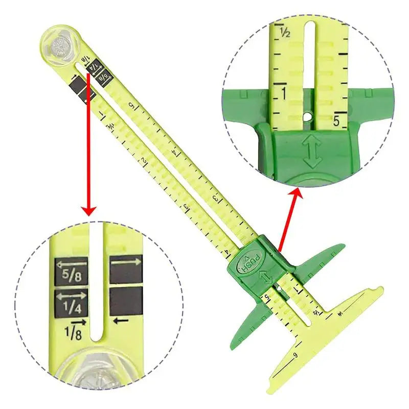 5-in-1 Sliding Sewing Gauge Ruler | Patchwork Tailor Tool