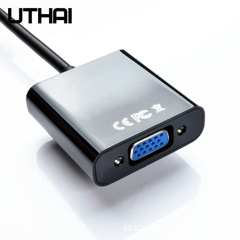 UTHAI T20 HDMI to VGA Adapter 1080P with 3.5mm Audio HDMI VGA Adapter PRIMED