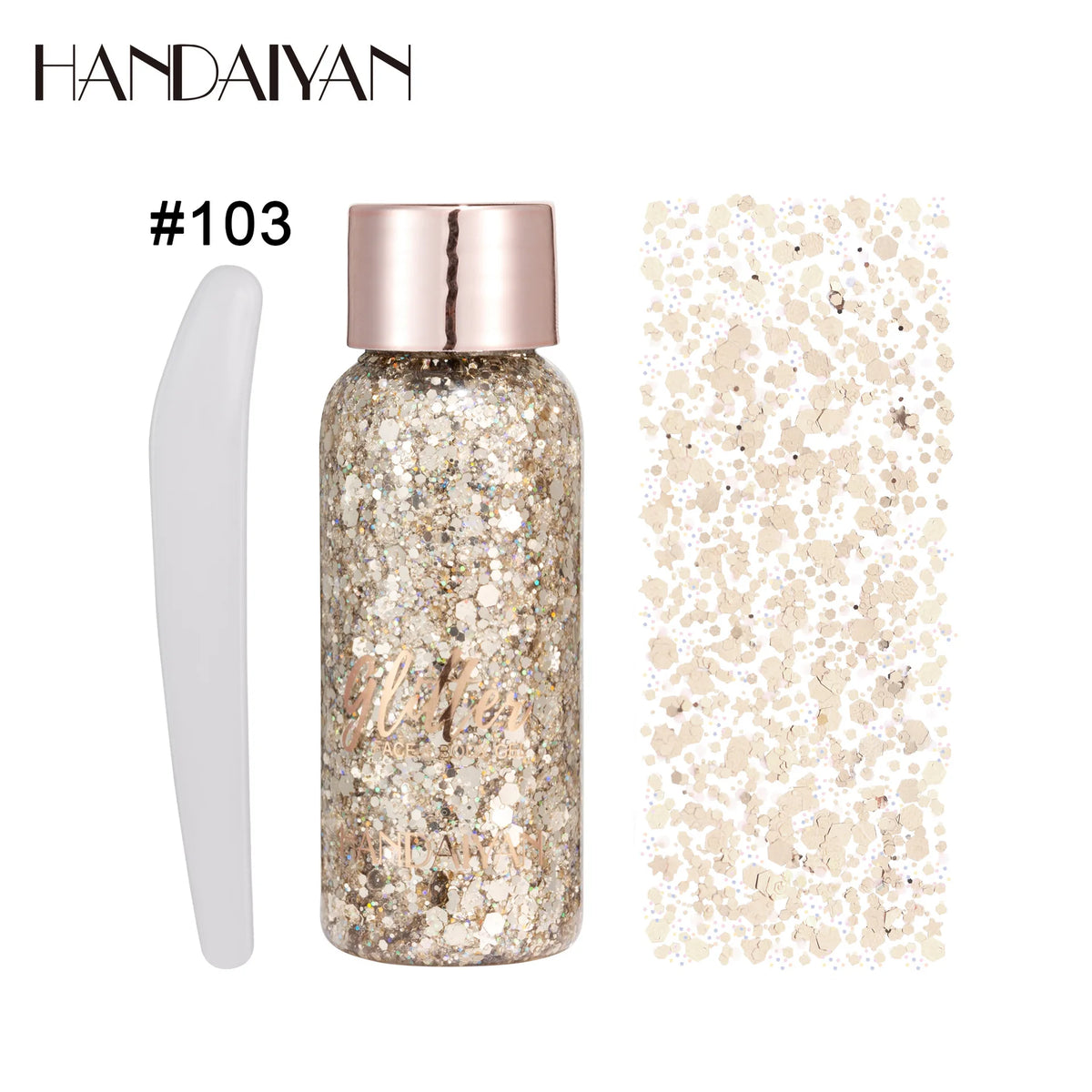 HANDAIYAN 9-Shade Glitter Gel for Face, Body, Hair & Nails Glitter Body Gel PRIMED 103 32g
