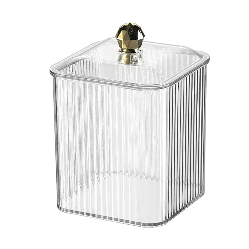 Transparent Dust-Proof Cotton Swab & Makeup Organizer Box